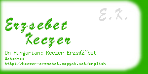 erzsebet keczer business card